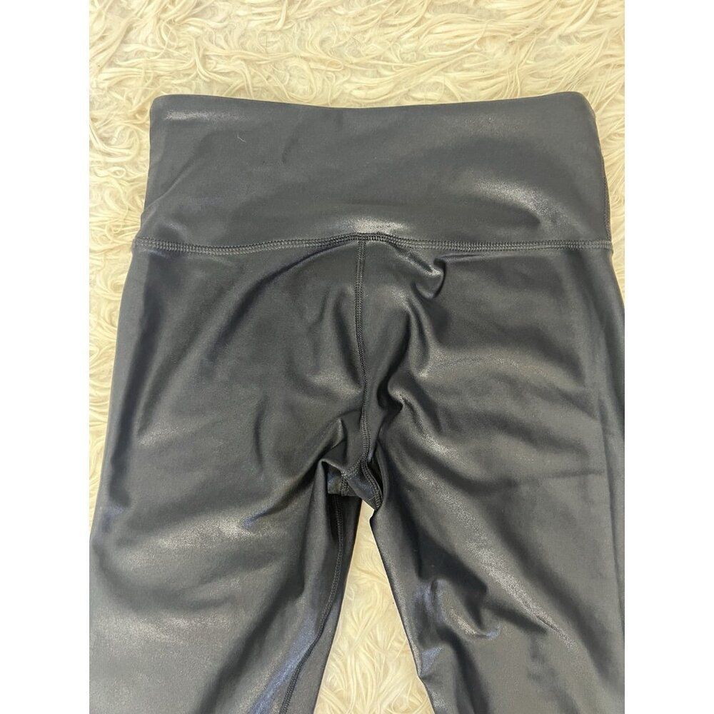Noli Black Liquid High Rise Leggings Size Small Stretch Pants Shiny 7/8 Length - Picture 8 of 9